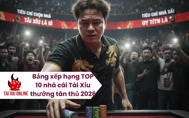 Bảng xếp hạng TOP 10 nhà cái Tài Xỉu thưởng tân thủ 2026